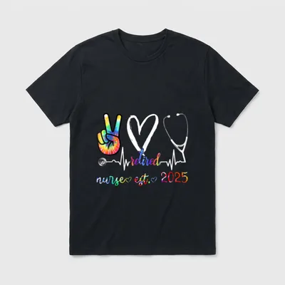 Retirement Nurse 2025 Nursing Retired 25 T-Shirt – Classic T-Shirt in Black
