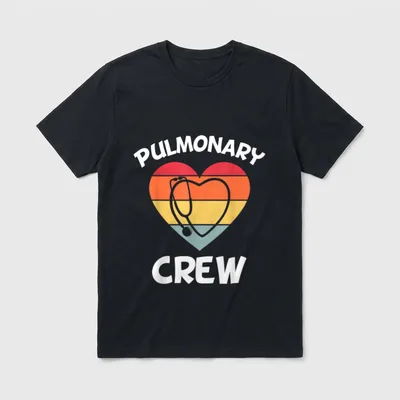 Crew Respiratory Therapy Therapist Lung Nurse T-Shirt – Classic T-Shirt in Black