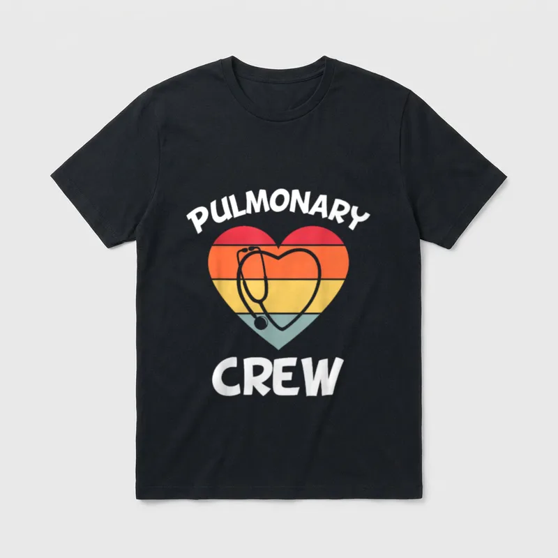 Crew Respiratory Therapy Therapist Lung Nurse T-Shirt – Classic T-Shirt in Black