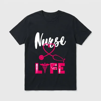 RN LVN CNA Nurse Life Medical T-Shirt – Classic T-Shirt in Black