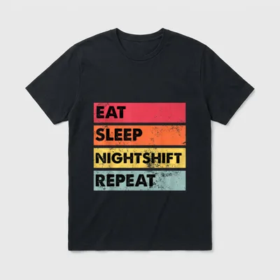 Sleep Night Shift Retro Funny Nurse T-Shirt – Classic T-Shirt in Black