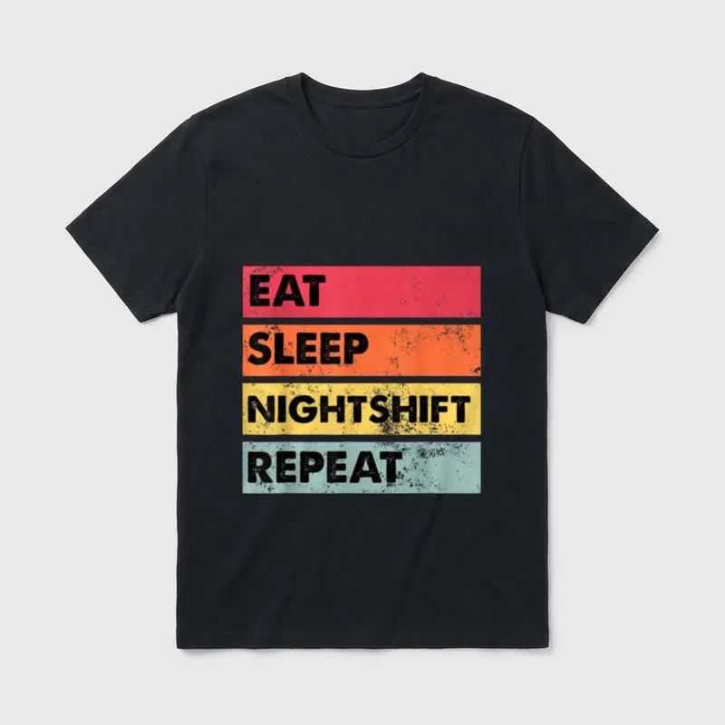 Sleep Night Shift Retro Funny Nurse T-Shirt – Classic T-Shirt in Black
