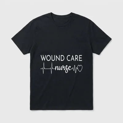 Funny Wound Care Nurse EKG T-Shirt – Classic T-Shirt in Black