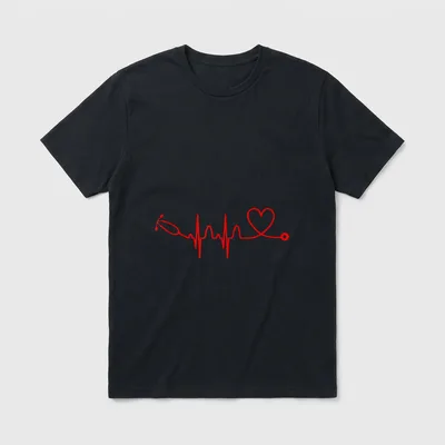 Stethoscope Heartbeat T-Shirt – Classic T-Shirt in Black