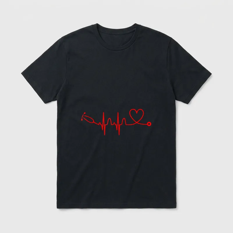 Stethoscope Heartbeat T-Shirt – Classic T-Shirt in Black