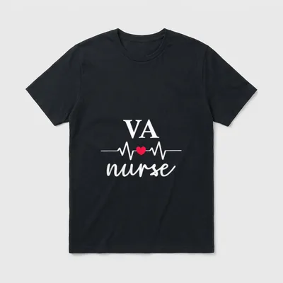 Cute Va Nurse RN Nursing Department T-Shirt – Classic T-Shirt in Black