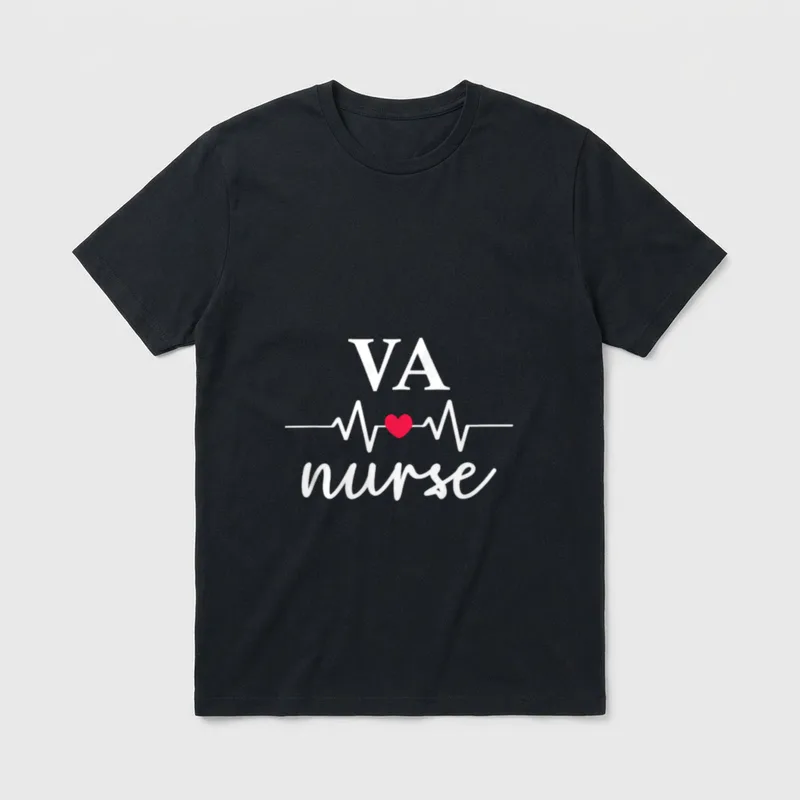 Cute Va Nurse RN Nursing Department T-Shirt – Classic T-Shirt in Black