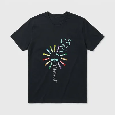 Phlebotomist Nurse Dandelion Butterflies Nursing T-Shirt – Classic T-Shirt in Black