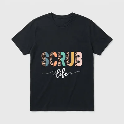 Nurse Leopard Scrub Life Nursing T-Shirt – Classic T-Shirt in Black