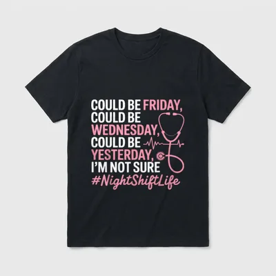 Night Shift Nurse Life Funny Nursing T-Shirt – Classic T-Shirt in Black
