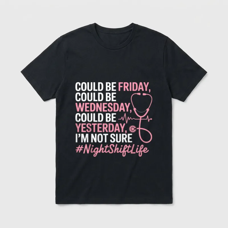 Night Shift Nurse Life Funny Nursing T-Shirt – Classic T-Shirt in Black