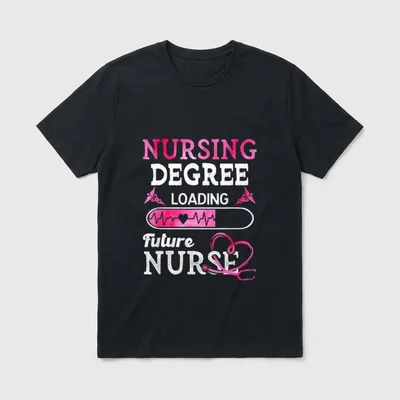 Nursing Degree Loading Future Nurse Profession T-Shirt – Classic T-Shirt in Black