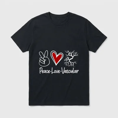Peace Love Vascular Vascular Nurse Technologist T-Shirt – Classic T-Shirt in Black