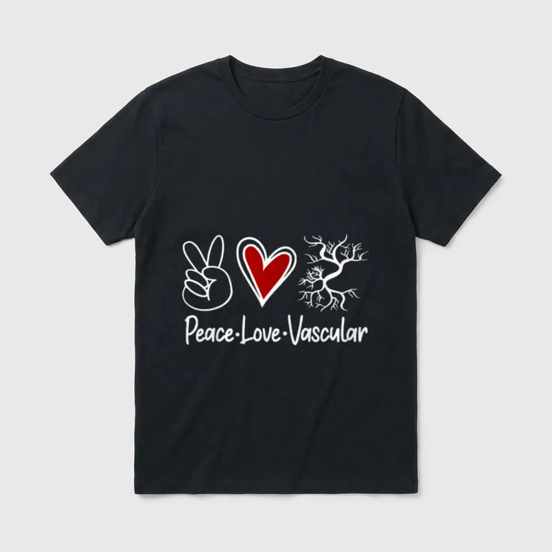 Peace Love Vascular Vascular Nurse Technologist T-Shirt – Classic T-Shirt in Black