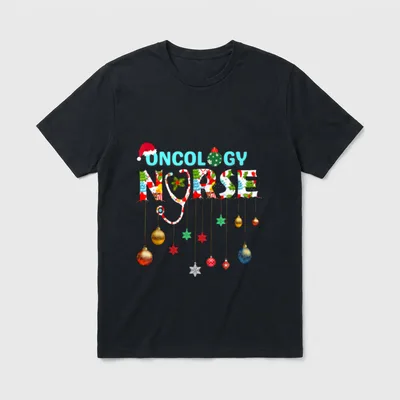 Merry Christmas Oncology Nurse RN Oncologist T-Shirt – Classic T-Shirt in Black