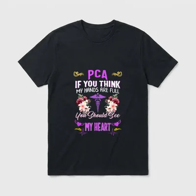 PCA Nurse Heart Nurses Week Nursing T-Shirt – Classic T-Shirt in Black