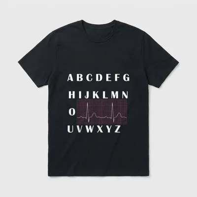 PQRSTU Heartbeats Nurse T-Shirt – Classic T-Shirt in Black