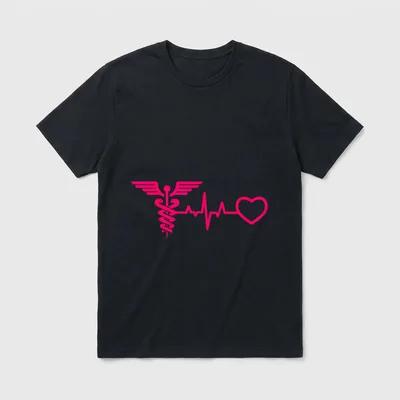 RN LVN Nurse Heartbeat Medicine Cool T-Shirt – Classic T-Shirt in Black
