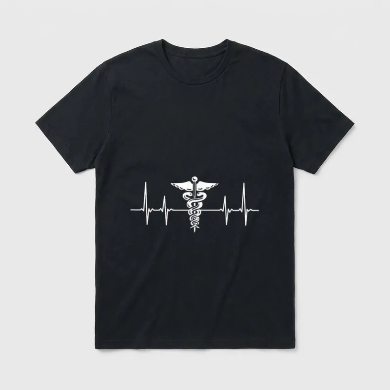 Heartbeat Nurse Lightweight T-Shirt – Classic T-Shirt in Black