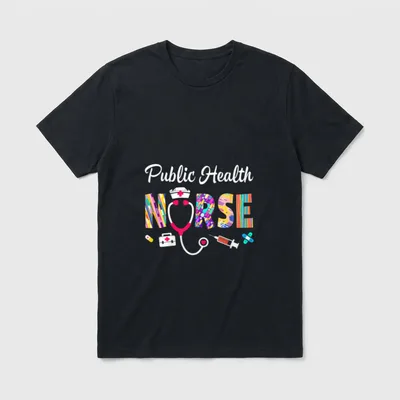 Public Health Nurse Stethoscope Nursing T-Shirt – Classic T-Shirt in Black