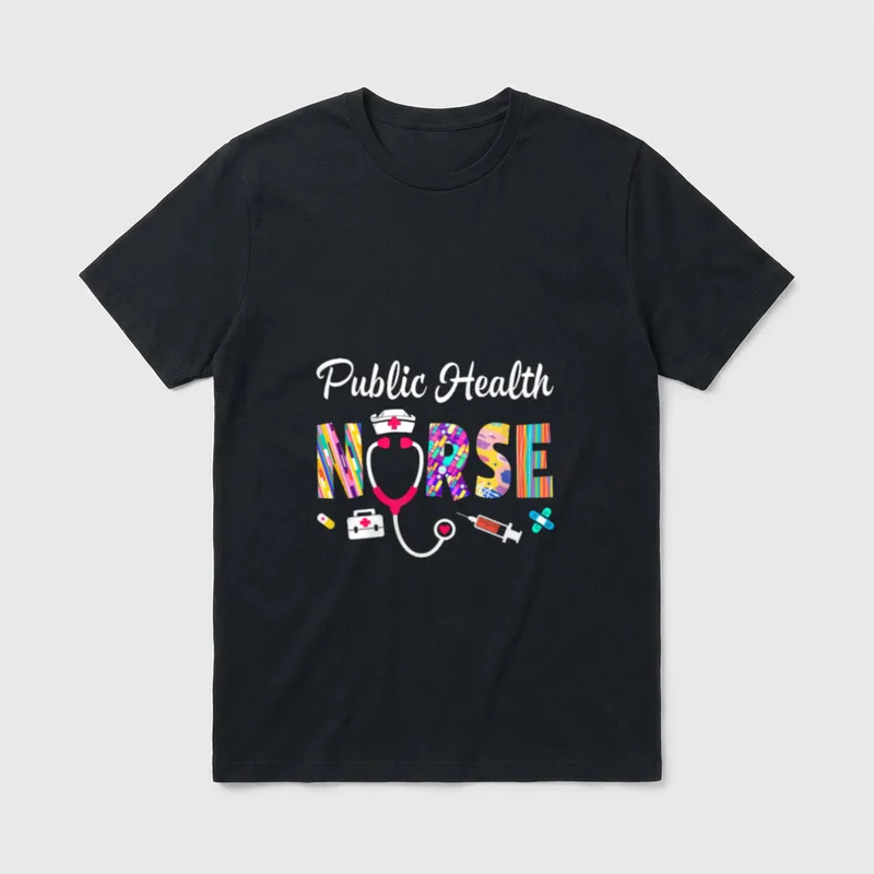 Public Health Nurse Stethoscope Nursing T-Shirt – Classic T-Shirt in Black
