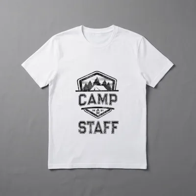 Nurse Host Team T-Shirt – CAMP 20 21 STAFF lettering with camp tent and campfire – Classic T-Shirt in Black
