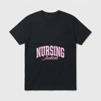 Pink Gingham Nursing Student Trendy Nurse T-Shirt – Classic T-Shirt in Black