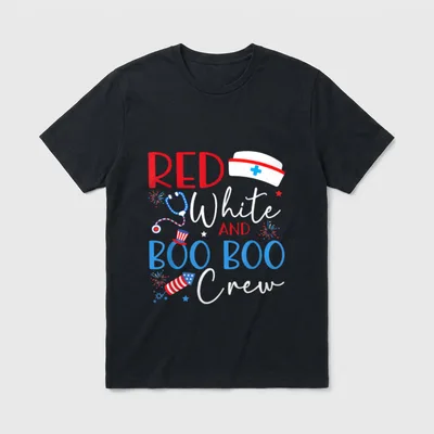 Boo Crew 4th of July Nurse T-Shirt – Classic T-Shirt in Black