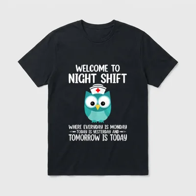 BSN LPN CNA Funny Nursing Owl T-Shirt – Classic T-Shirt in Black