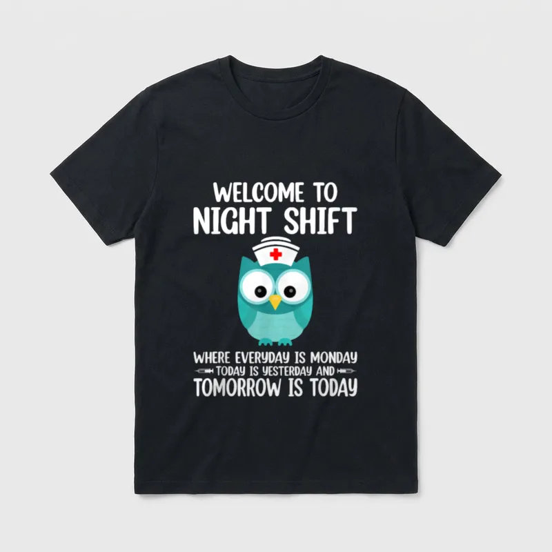 BSN LPN CNA Funny Nursing Owl T-Shirt – Classic T-Shirt in Black