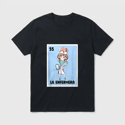 Enfermera Mexican Bingo Card the Nurse T-Shirt – Classic T-Shirt in Black