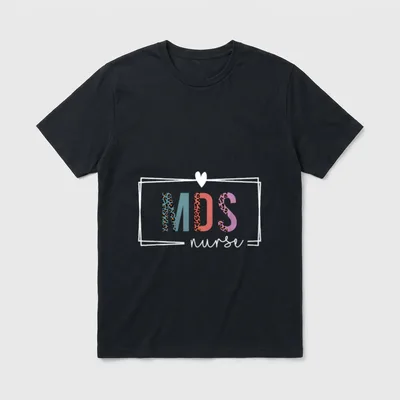 MDS Nurse Nurse Nurses Day T-Shirt – MDS nurse printed in leopard patterns inside a heart frame – Classic T-Shirt in Black