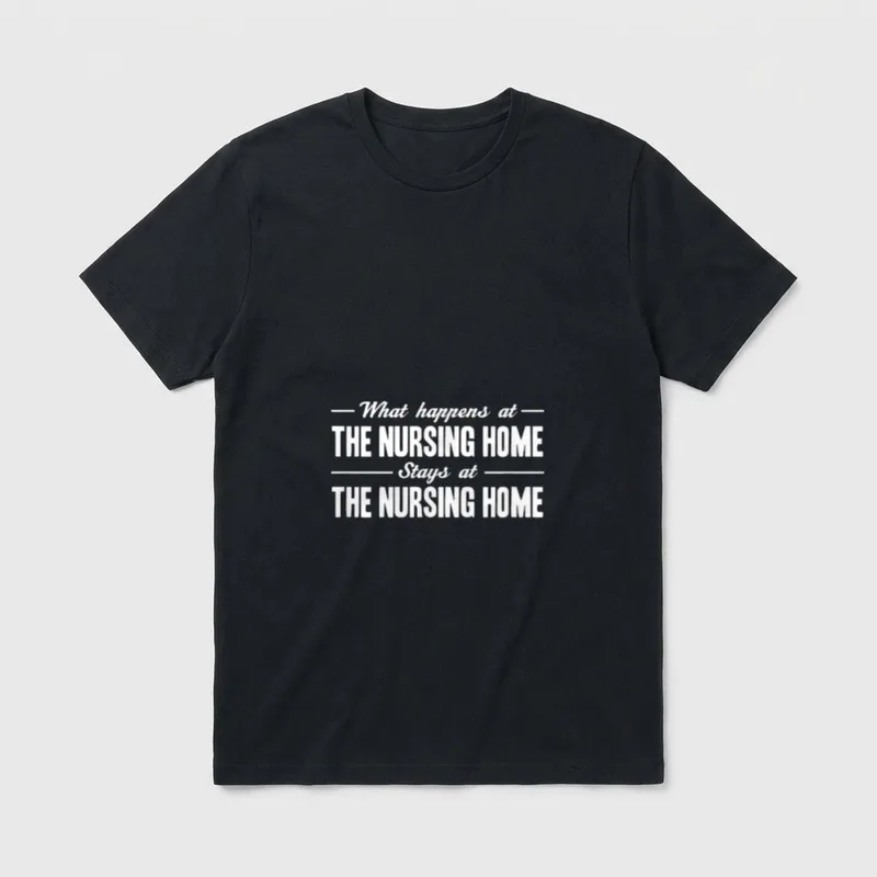 Funny Nursing Home Senior Care Nurse T-Shirt – Classic T-Shirt in Black