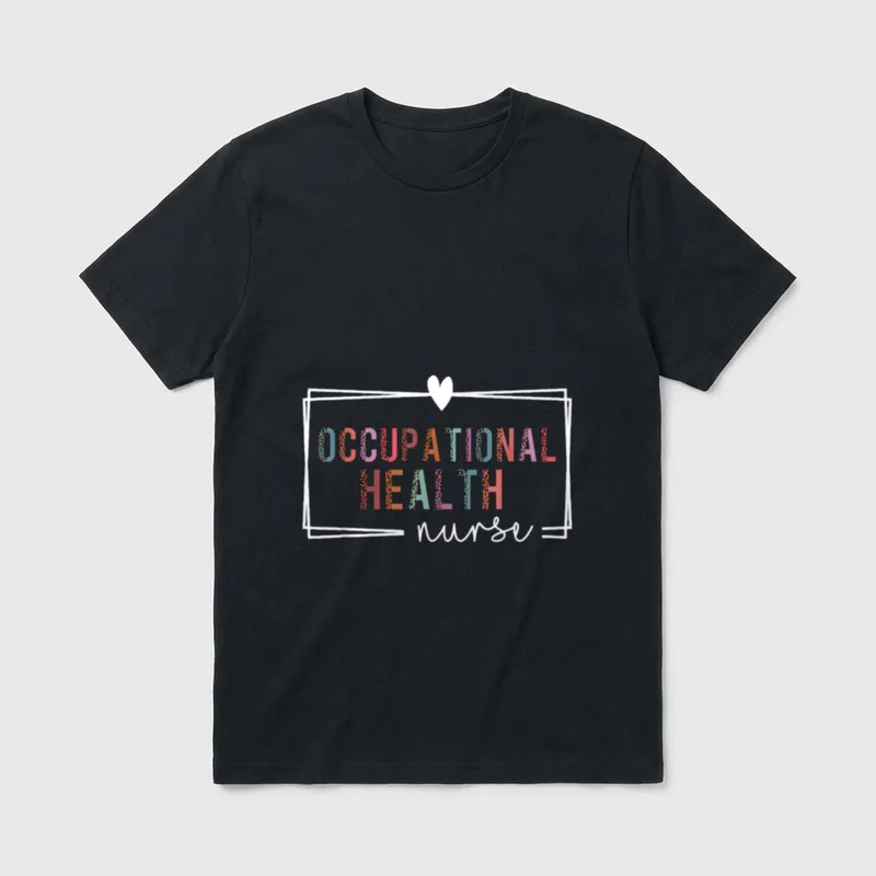 Occupational Health Nurse Nurse Nurses T-Shirt – OCCUPATIONAL HEALTH nurse inside a heart frame – Classic T-Shirt in Black