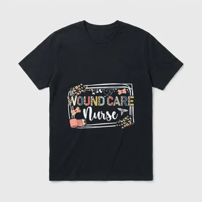 Cute Wound Care Nurse Leopard Nursing T-Shirt – Classic T-Shirt in Black