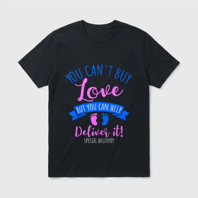 Baby Footprint for Work and Nurses T-Shirt – Classic T-Shirt in Black