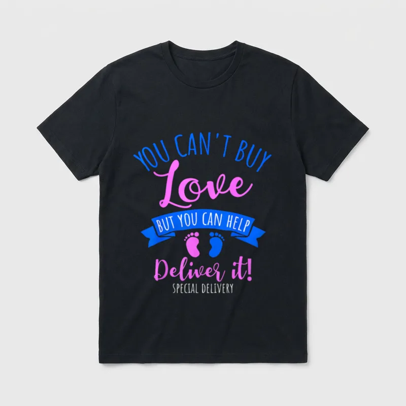 Baby Footprint for Work and Nurses T-Shirt – Classic T-Shirt in Black