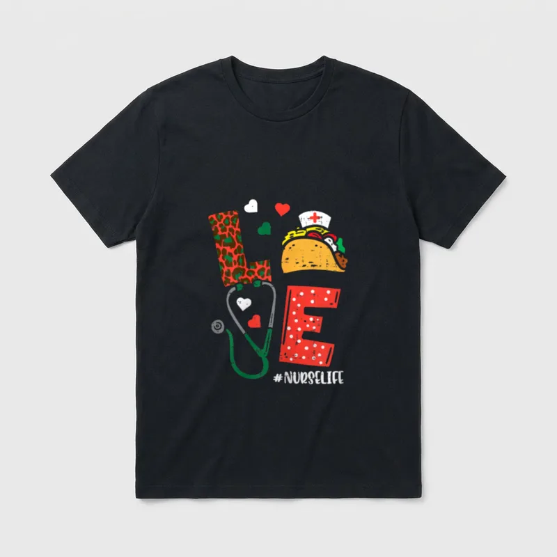 Nurselife Taco Cinco De Mayo Nurse T-Shirt – Classic T-Shirt in Black