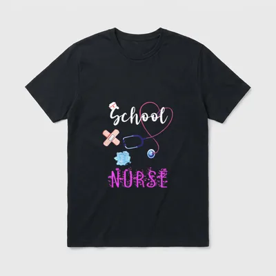 School Nurse Medical Nursing Student Back T-Shirt – Classic T-Shirt in Black