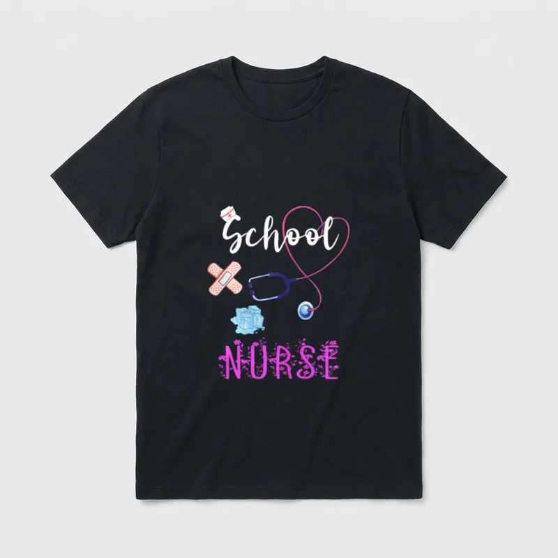 School Nurse Medical Nursing Student Back T-Shirt – Classic T-Shirt in Black