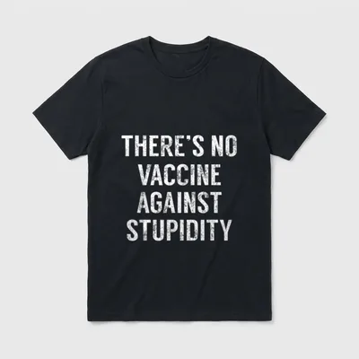 Vaccine Against Stupidity Medicine Vax Nurse T-Shirt – Classic T-Shirt in Black