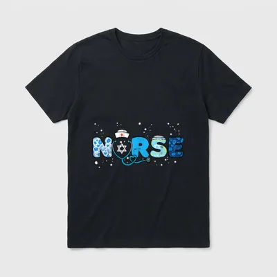Hanukkah Nurse Chanukah Nursing T-Shirt – Classic T-Shirt in Black