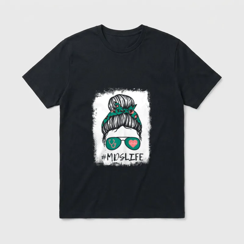 Mds Nursing Heartbeat Stethoscope Black Nurse T-Shirt – Classic T-Shirt in Black