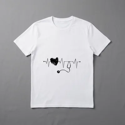 Nurse with Heart Nursing Heartbeat Medical T-Shirt – Classic T-Shirt in Black