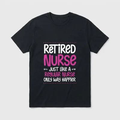 Retirement Nursing Staff Stethoscope Retired Nurse T-Shirt – Classic T-Shirt in Black