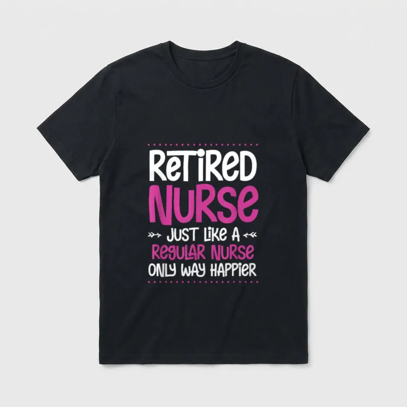 Retirement Nursing Staff Stethoscope Retired Nurse T-Shirt – Classic T-Shirt in Black