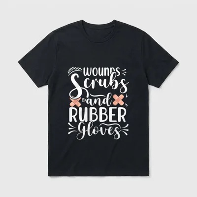 Scrubs Rubber Gloves Wound Care Nurse T-Shirt – Classic T-Shirt in Black