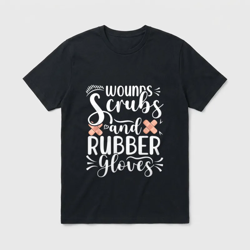 Scrubs Rubber Gloves Wound Care Nurse T-Shirt – Classic T-Shirt in Black