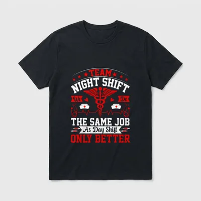 Team Night Shift Nurse Funny Nursing T-Shirt – Classic T-Shirt in Black