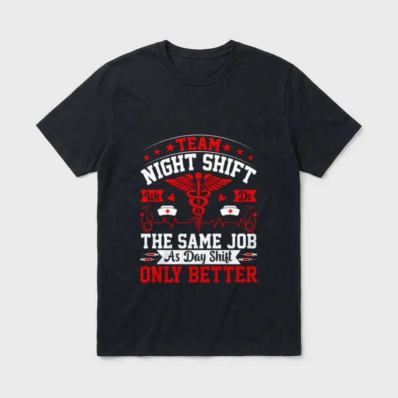 Team Night Shift Nurse Funny Nursing T-Shirt – Classic T-Shirt in Black